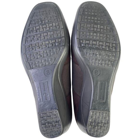 Michael Shannon Brown Suede Wedge Shoe 1.75" Heel Elastic Top Band Comfort S 8 - Picture 7 of 10